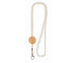 Lanyard en coton avec détail en bambou couleur beige