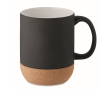 Tasse en céramique mate avec base en liège couleur noir