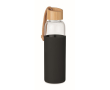 Gourde en verre avec bouchon en bambou couleur noir