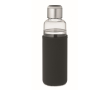 Bouteille en verre avec alerte d'hydratation couleur noir