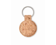 Porte-clés rond en liège couleur beige