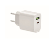 Prise UE à 2 connexions et charge rapide couleur blanc