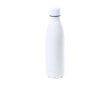 Grande bouteille en acier et finition caoutchouc couleur blanc