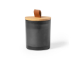 Bougie dans un pot en verre coloré couleur noir