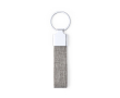 Porte-clés en RPET et accessoire chromé couleur gris