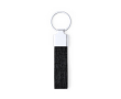 Porte-clés en RPET et accessoire chromé couleur noir