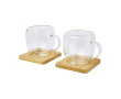 Set de deux mugs en verre à double paroi couleur transparent