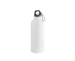 Bouteille en aluminium mat avec mousqueton couleur blanc