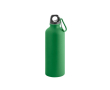 Bouteille en aluminium mat avec mousqueton couleur vert