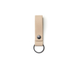 Porte-clés en cuir avec rivet en métal couleur beige