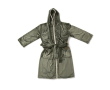 Peignoir de qualité en polaire avec capuche couleur vert foncé