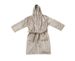 Peignoir de qualité en polaire avec capuche couleur gris