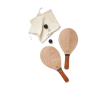 Set de tennis de plage en bois de peuplier couleur bois