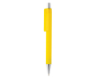 Stylo promotionnel avec embouts chromés couleur jaune
