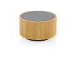 Enceinte sans fil ronde en bambou couleur noir