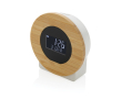 Horloge de bureau ronde en bambou couleur bois