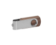 Clé USB en bois foncé avec clip blanc couleur bois foncé