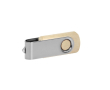 Clé USB en bois foncé avec clip blanc couleur bois clair