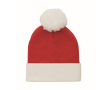 Gorro de Navidad de punto en poliéster PET con puño y borla couleur rouge