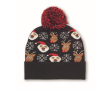 Gorro navideño de punto en suave acrílico elástico con puño y borla couleur noir