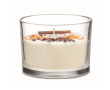 Vela de cera vegetal con flores y frutos, aroma de canela y cítricos couleur blanc