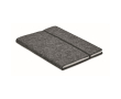 Libreta en fieltro RPET con papel reciclado A5 hojas a rayas couleur gris foncé