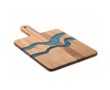 Tabla de servir de madera de acacia con detalle azul de resina epoxi couleur bois