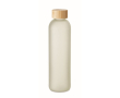 Botella de vidrio para sublimación con tapa de bambú 650ml couleur blanc