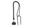 Lanyard tubular en RPET para sujetar y llevar el teléfono couleur noir