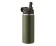Botella de acero inoxidable reciclado antifugas con pajita 500ml couleur naturel