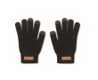 Guantes táctiles en poliéster RPET con etiqueta de corcho con logo couleur noir