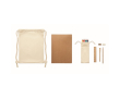 Set de dibujo para niños con colores, lápiz, goma, regla y sacapuntas couleur beige