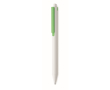 Bolígrafo reciclado blanco con clip de color tinta azul couleur vert lime