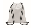 Mochilas de cuerdas gruesas en poliéster RPET con bolsillo con cremallera couleur blanc