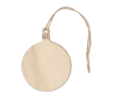 Adorno navideño de madera con forma de bola y cordón para colgar couleur bois