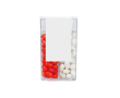 Boîte transparente personnalisée avec duo menthe/fraise 45g couleur fraise