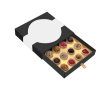 Coffret de 16 truffes décorées et fourrées, goûts variés couleur noir