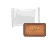 Biscuit enrobé de chocolat au lait avec motif floral couleur blanc