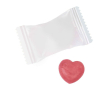 Bonbon dur en forme de cœur au goût de cerise couleur blanc