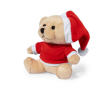 Ours en peluche avec bonnet de père Noël et chemise couleur marron