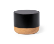 Enceinte en alu recyclé avec base liège et puissance de 3W couleur noir