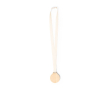 Médaille en bois avec cordon en coton et fermoir de sécurité couleur blanc