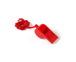 Sifflet avec cordon assorti pour le porter autour du cou couleur rouge