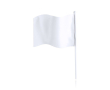 Banderole rectangulaire en polyester avec un bâton blanc couleur blanc
