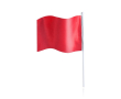 Banderole rectangulaire en polyester avec un bâton blanc couleur rouge