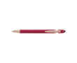 Stylo stylet métallique avec détails en or rose, mine bleue couleur rouge