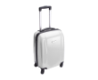 Valise trolley à roulettes, cadenas et plaque métallique couleur blanc