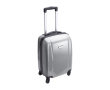 Valise trolley à roulettes, cadenas et plaque métallique couleur gris