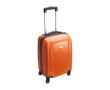 Valise trolley à roulettes, cadenas et plaque métallique couleur orange