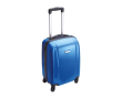Valise trolley à roulettes, cadenas et plaque métallique couleur bleu
